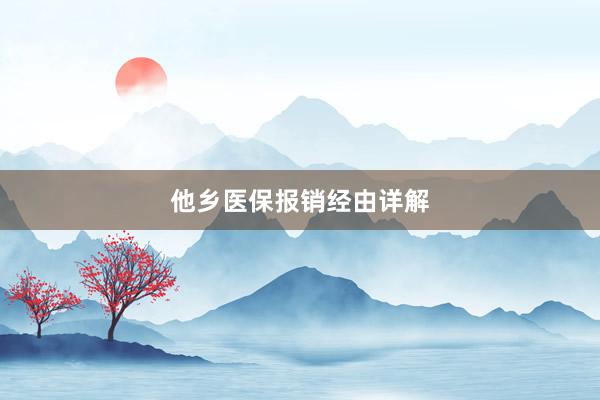 他乡医保报销经由详解